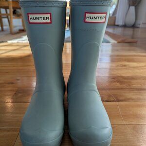 Hunter Women's Short Back Adjustable Rain Boots Size US 7 | Iceberg Mint Green